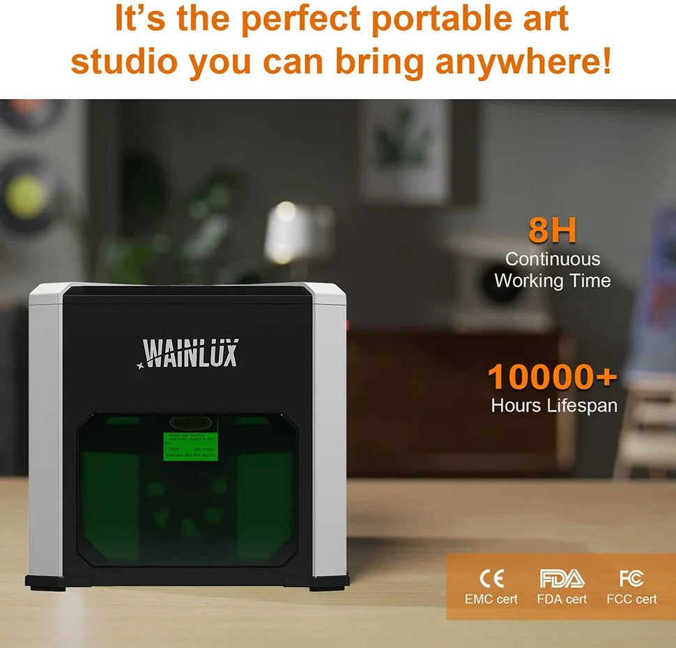 WAINLUX K6 PRO Laser Engraver K6 3000mw CNC Bluetoot Mini Laser Engraving Machine DIY Logo Mark Printer Cutter Woodworking Wood Plastic FREE Shipping