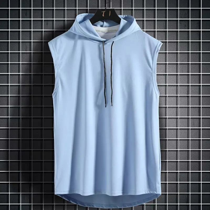 Solid Color 2023 Brand New Men's Tank Tops Vest Sleeveless Tees For Male Hooded Man Vests Tops Hip Hop Men Tank Top T shirt FREE Shipping