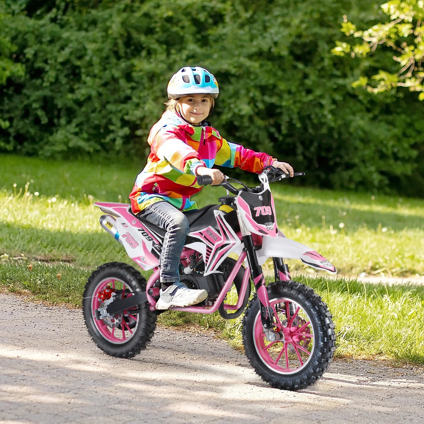 49cc Kids Dirt Bike, 2-Stroke Gas Dirt Bike, Gas Power Mini Dirt Bike for Kids 6-14, Off Road Mini Motorcycle Pocket Motorbike FREE Shipping