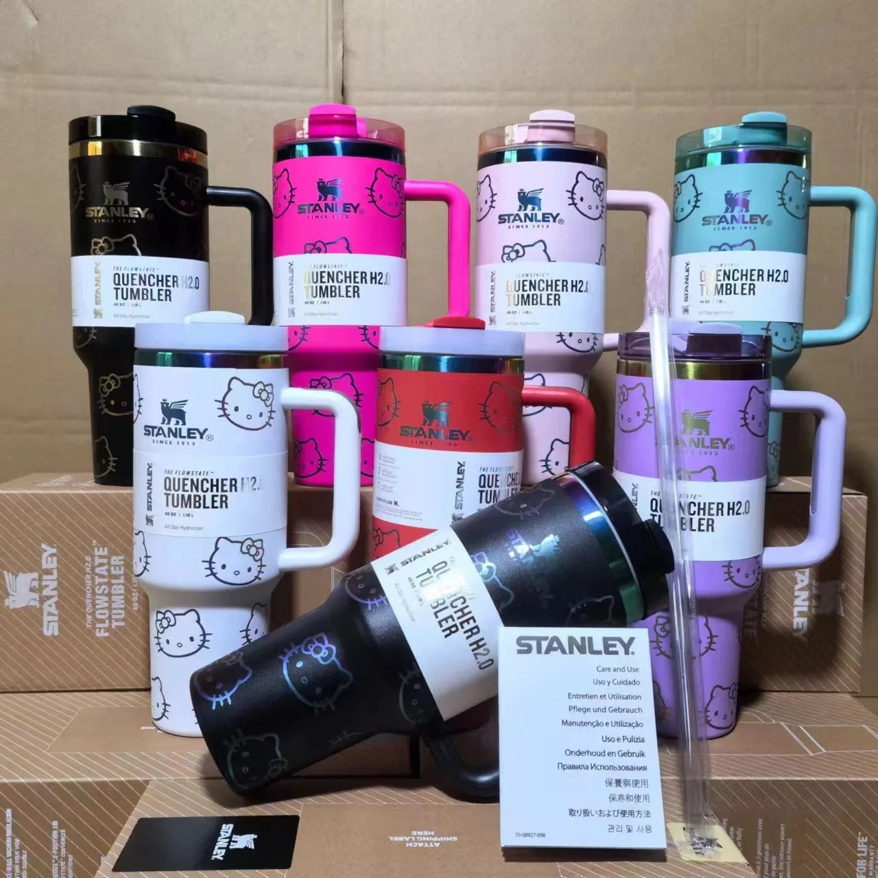 Stanley Quencher H2.0 Tumbler with Handle and Straw 40 oz | Flowstate 3-Position Lid | Cup Holder Compatible for Travel FREE Shipping