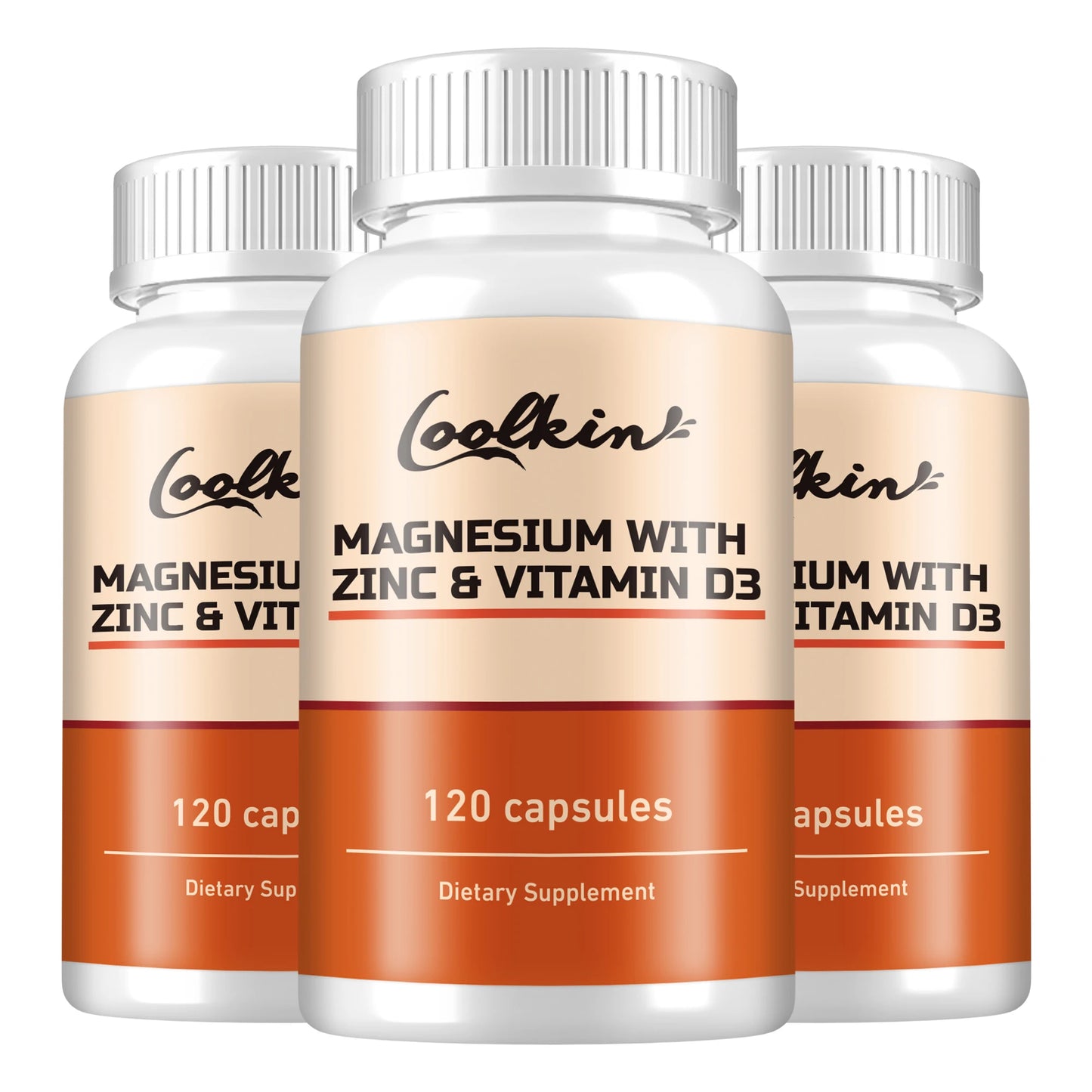 Magnesium with Zinc & Vitamin D3 - for Sleep, Bone, Heart, Immune Support, Relieve Stress and Improve Mood - 120 Capsules Free Shipping