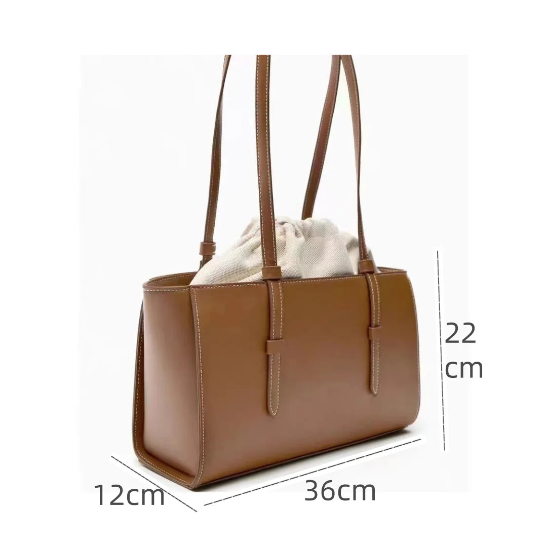 Luxury Fashionable High-quality Shoulder Bag Wild Drawers Bouquet Mouth Handbag Multifunctional Soft Leather Messenger Bag FREE Shipping