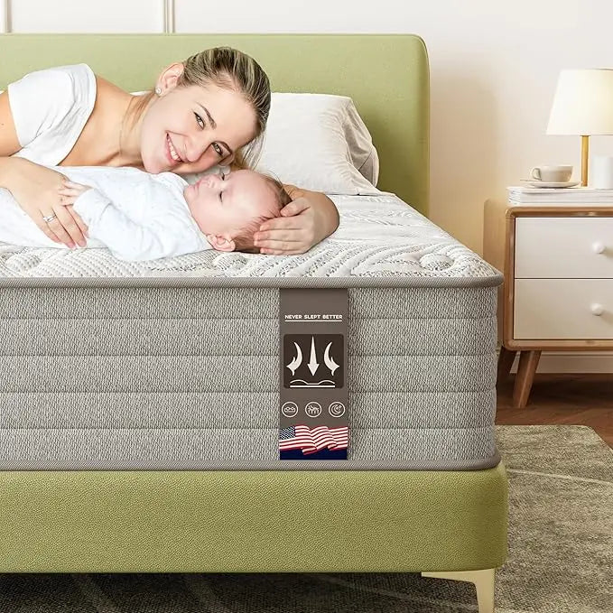 Full Size Mattress 12 Inch , Gel Memory Foam Mattress,Hybrid Full Mattress in A Box Individually Pocket Free Shipping