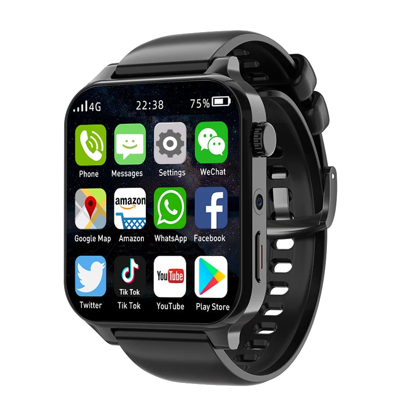 2025 RAM 4GB ROM 64GB 1.99 Inch 4G Call Smart Watch GPS Wifi SIM Dual Camera Heartrate Testing Waterproof Sports Men Smartwatch