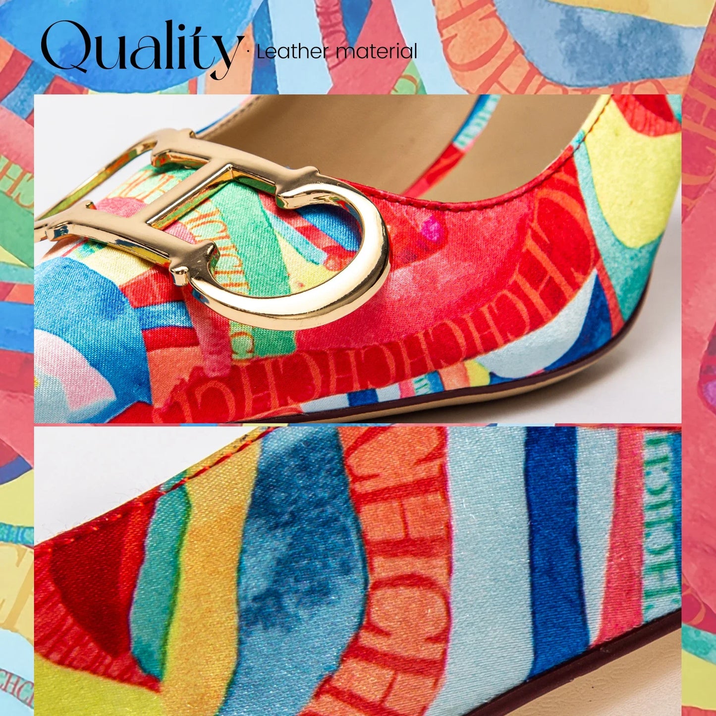 High Heels Carolina Herrera Luxurious Color Matching Design and Exquisite Color Contrast Versatile High Heels Fashionable Women's New High Heels CH Free Shipping