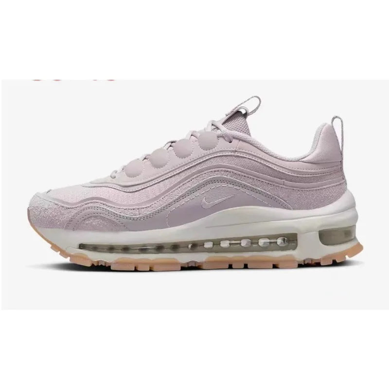 Nike Air Max 97 Futura Retro Fashion Air Cushion Anti-Slip Against Impact Men Women Running Shoes Sports Sneakers Green Free Shipping
