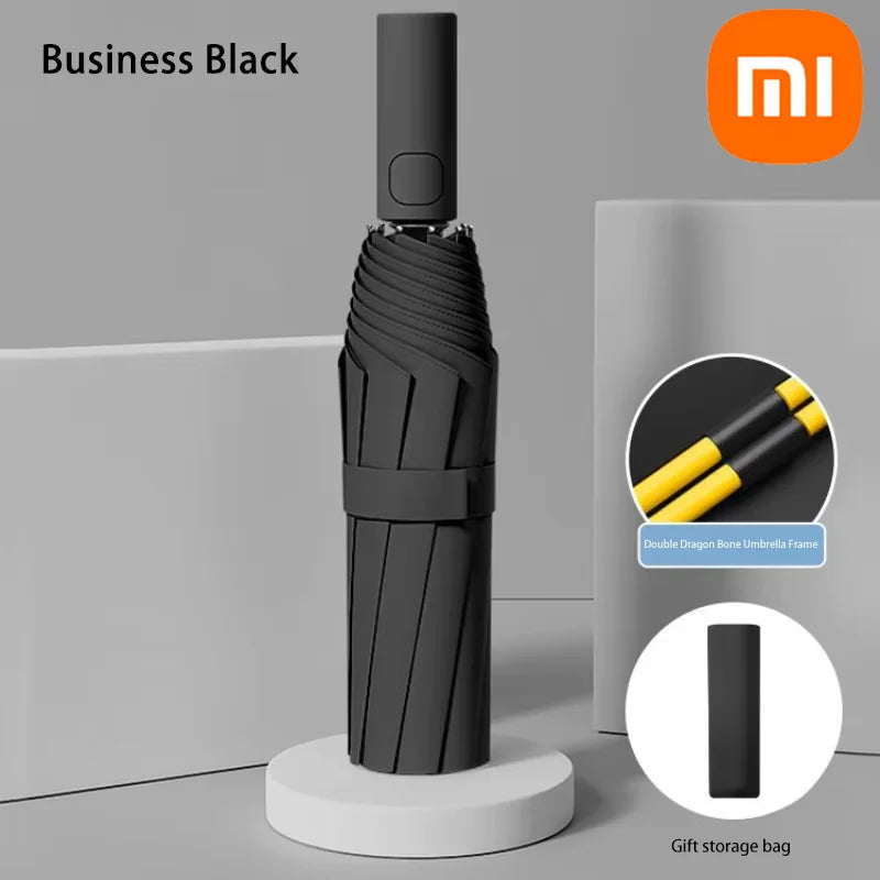 Xiaomi 24 Bone Solid Color Automatic Umbrella Light Collapsible Large Format Outdoor Sunshade UV Protection Automatic Umbrella FREE Shipping