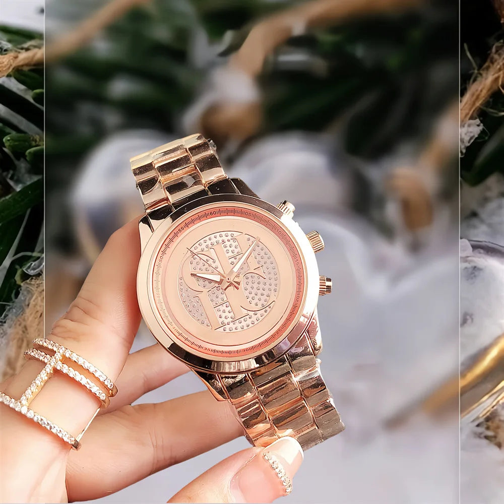 Watch Carolina Herrera Brand Stainless Steel Women's Watch Temperament High-end Diamond Watch Elegant Logo Fashion Mesh Crystal Watch Design Sense FREE SHIPPING