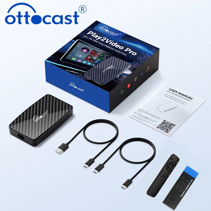 OTTOCAST Play2Video Pro Wireless CarPlay Android Auto Adapter Built in Youtube Netflix IPTV TikTokCar Accessories for Kia Toyota FREE SHIPPING