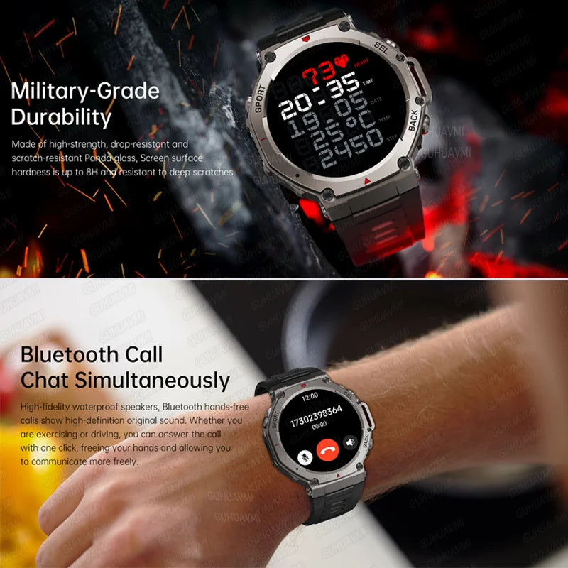 T-Rex 3 GPS Smart Watch 10ATM Waterproof Built-in Dual-band GNSS Compass Military Sport Smartwatch Men 2025 New For Xiaomi Ultra FREE Shipping