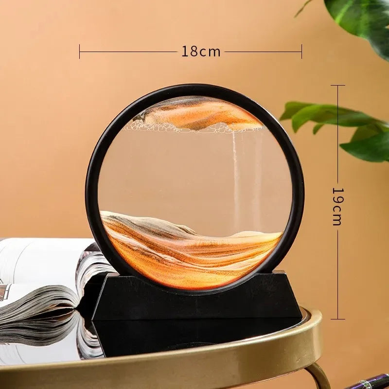 3D Hourglass Quicksand Moving Sand Art Picture Round Glass Deep Sea Sandscape Craft Flowing Painting Office Home Decor Gift FREE SHIPPING