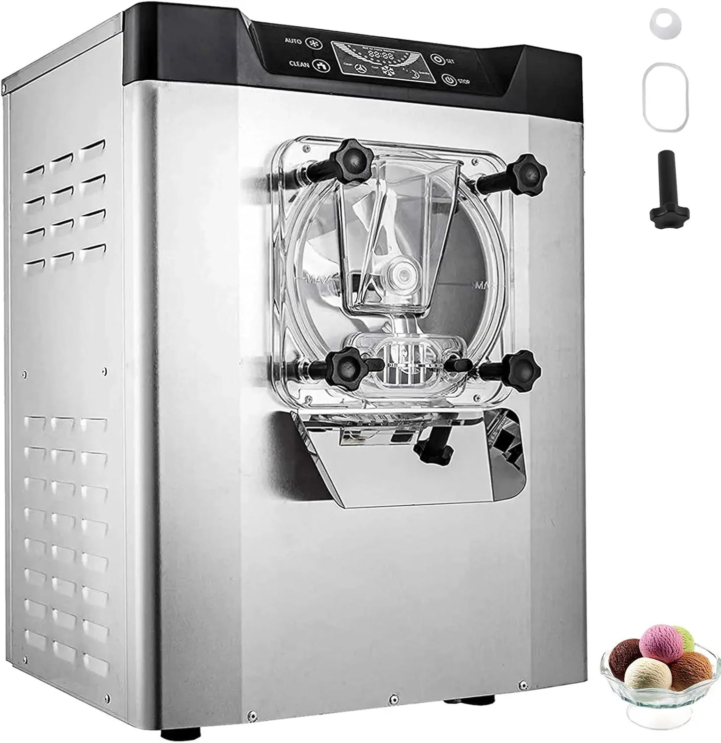 Commercial Ice Cream Machine 1400W 20L/5.3 Gph Hard Serve Ice Cream Maker with LED Display Screen Auto Shut-Off Timer One, helado duro, helado por lote, 20 litros, Free Shipping