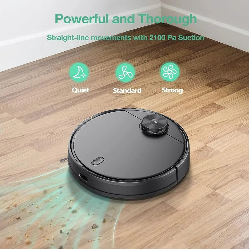 Robot Vacuum with LIDAR Mapping Technology, 2100Pa Suction, No-go Zone, Wi-Fi Connected, Self-Charging, Ideal for Pet Hair FREE SHIPPING