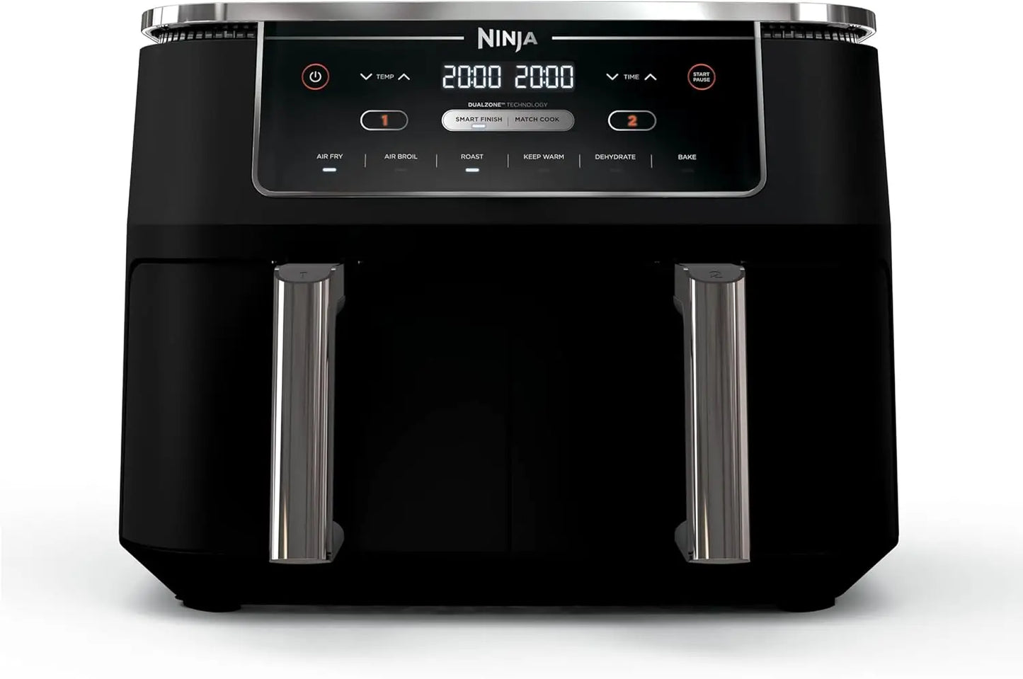 Ninja DZ201 Foodi 8 Quart 6-in-1 DualZone 2-Basket Air Fryer with 2 Independent Frying Baskets, Match Cook&Smart Finish to Roast FREE SHIPPING