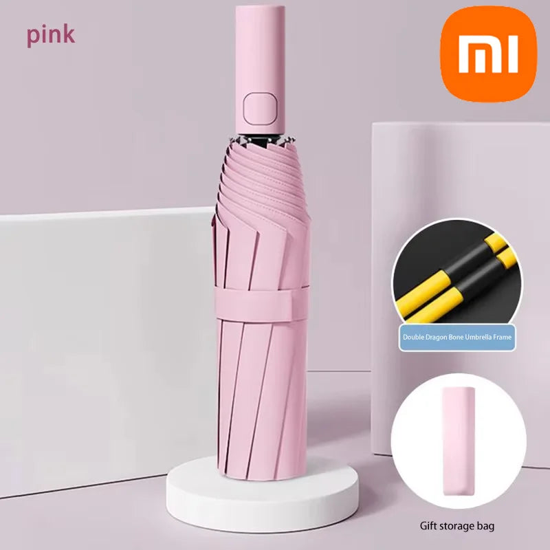 Xiaomi 24 Bone Solid Color Automatic Umbrella Light Collapsible Large Format Outdoor Sunshade UV Protection Automatic Umbrella FREE Shipping