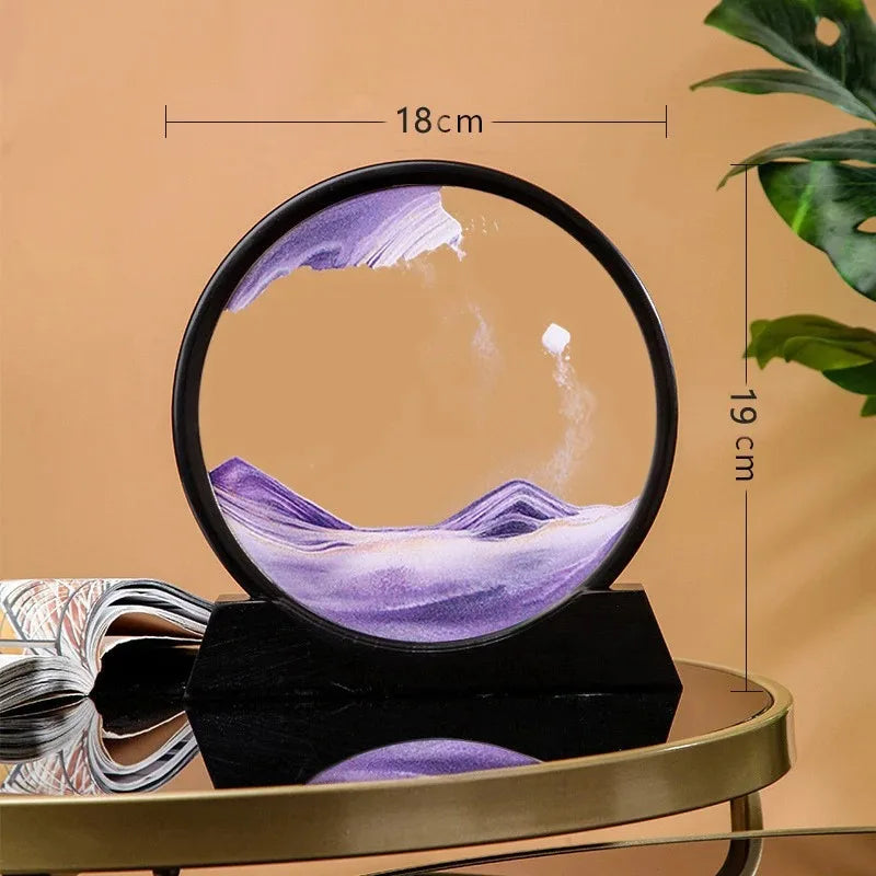 3D Hourglass Quicksand Moving Sand Art Picture Round Glass Deep Sea Sandscape Craft Flowing Painting Office Home Decor Gift FREE SHIPPING