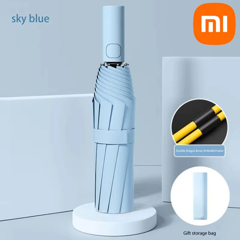 Xiaomi 24 Bone Solid Color Automatic Umbrella Light Collapsible Large Format Outdoor Sunshade UV Protection Automatic Umbrella FREE Shipping