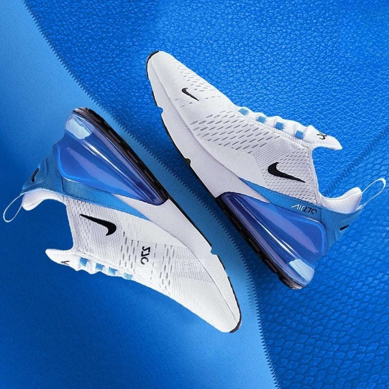 Nike Air Max 270 White Blue Fashion Casual Mesh Breathable Air Cushion Men Women Running Shoes Unisex Outdoor Sports Sneakers FREE Shipping