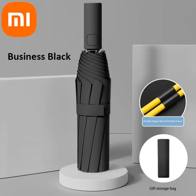 Xiaomi 24 Bone Solid Color Automatic Umbrella Light Collapsible Large Format Outdoor Sunshade UV Protection Automatic Umbrella FREE Shipping