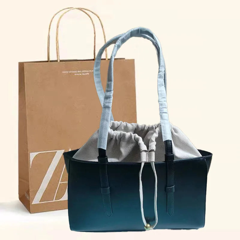Luxury Fashionable High-quality Shoulder Bag Wild Drawers Bouquet Mouth Handbag Multifunctional Soft Leather Messenger Bag FREE Shipping