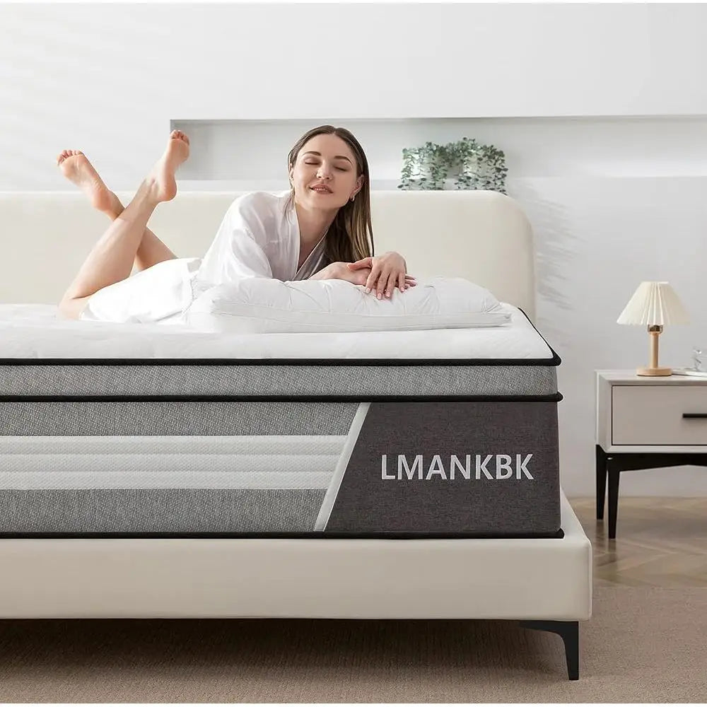 12 Inch Queen Hybrid Mattress Gel Memory Foam Pocket Spring Individually Wrapped Motion Isolation Pressure Relief Breathable FREE Shipping