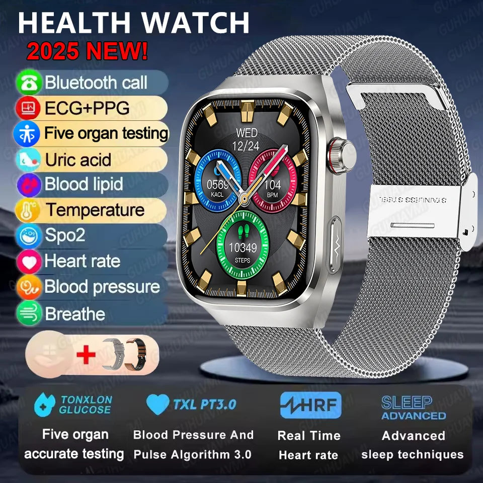 Micro Physical Examination Smart Watch For Men Uric Acid Body Fat Five Organ Health Watches Bluetooth Call SmartBracelet FREE Shipping