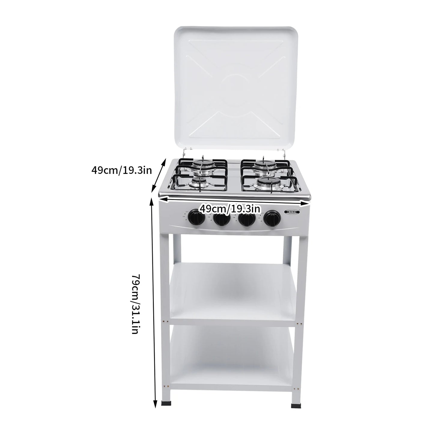 4/5 Burners Independent Control Natural Gas Stove Removable Propane Gas Stove with Cover for Outdoor Camping RV Travel FREE Shipping
