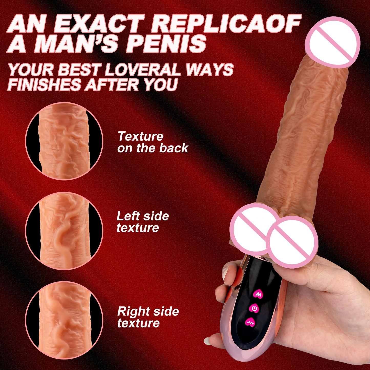 Heated Retractable Dildo Vibrator Realistic Big Penis Female Massager Vaginal Stimulator G-spot Masturbator Sex Toys for Women FREE Shipping
