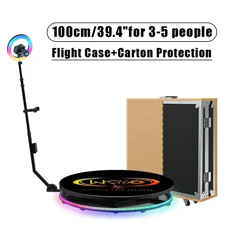 360 Photo Booth Machine for Parties with Extra Battery,Logo Customization,Software APP Remote Automatic 360 Spin Camera Booth FREE Shipping