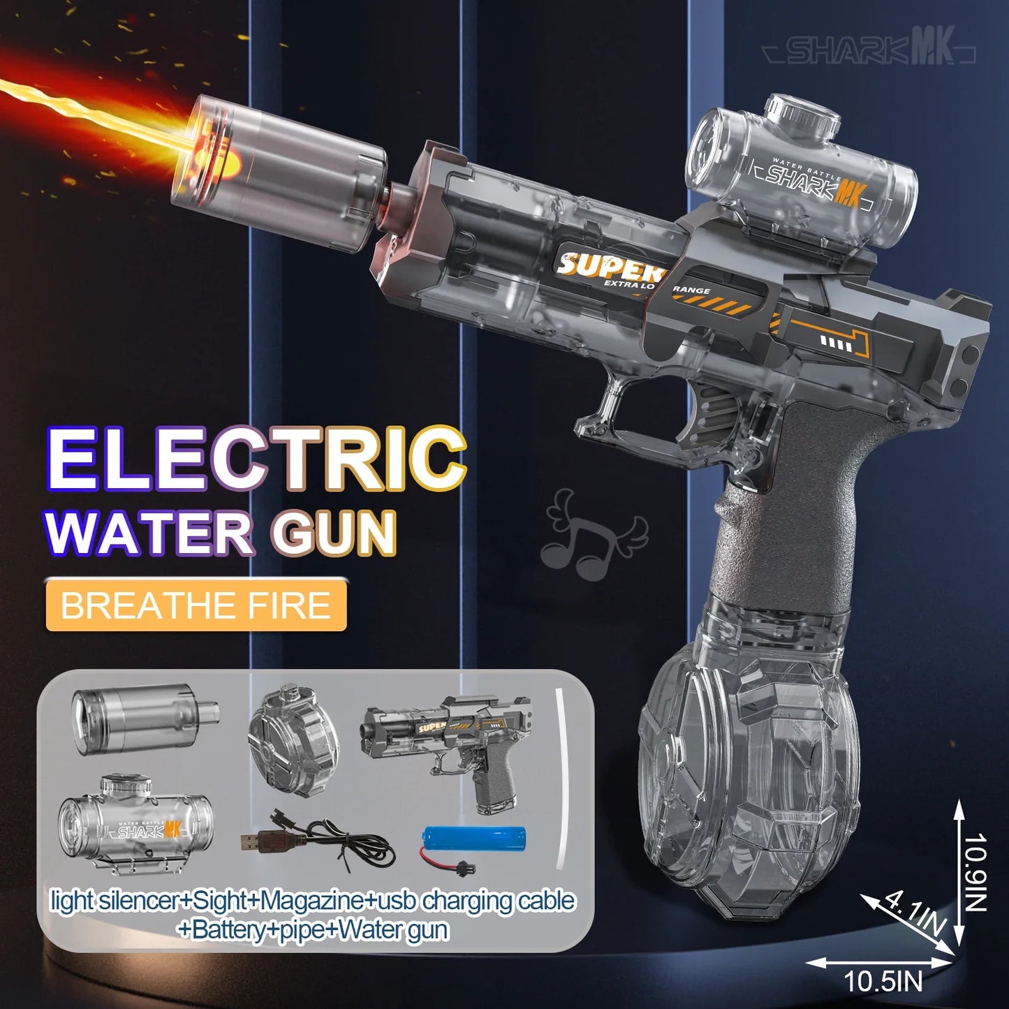 Led Light Emitting Electric Water Gun Toys Children Automatic Sensor Lights Water Pistol Summer Outdoor Beach Pool Toy for Kids FREE Shipping