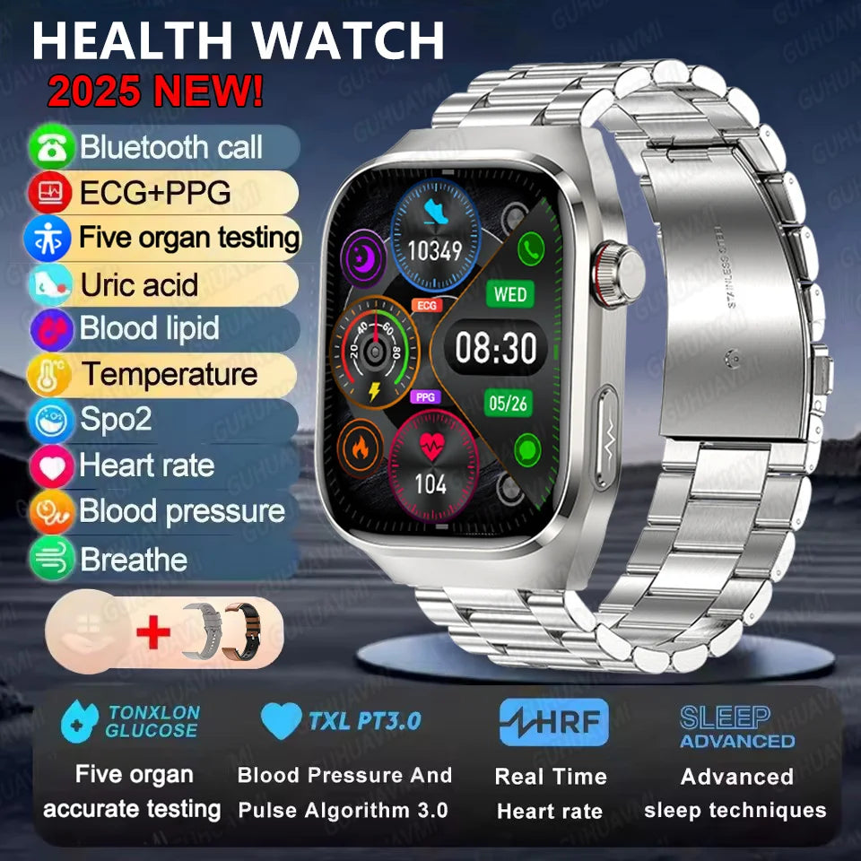 Micro Physical Examination Smart Watch For Men Uric Acid Body Fat Five Organ Health Watches Bluetooth Call SmartBracelet FREE Shipping