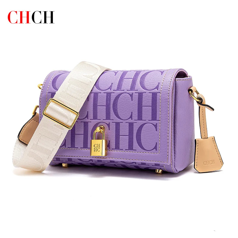 Carolina Herrera Crossbody Bag New Purple Magnetic Flip Cover Commuter Women's Bag Wallet FREE Shipping