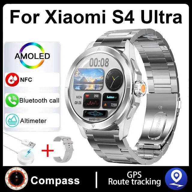 Xiaomi S4 Ultra Outdoor Sports Smart Watch Men 1.53 inch AMOLED NFC GPS Compass Heart rate Waterproof BT Call Smartwatch reloj Xiaomi FREE Shipping