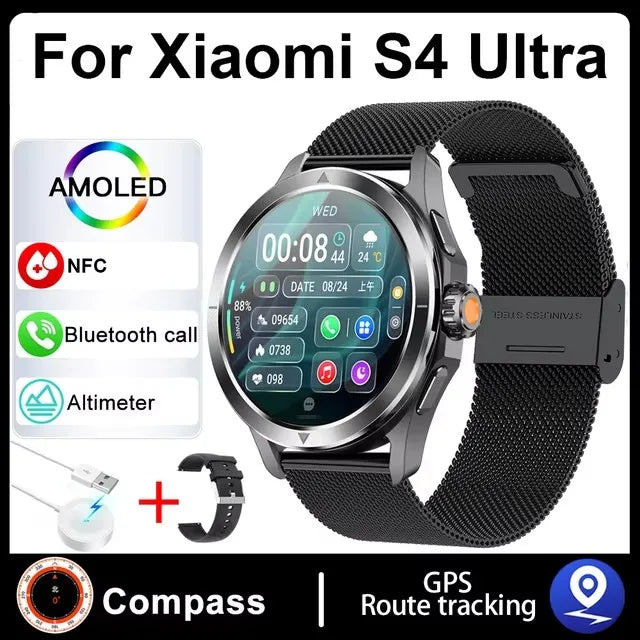 Xiaomi S4 Ultra Outdoor Sports Smart Watch Men 1.53 inch AMOLED NFC GPS Compass Heart rate Waterproof BT Call Smartwatch reloj Xiaomi FREE Shipping