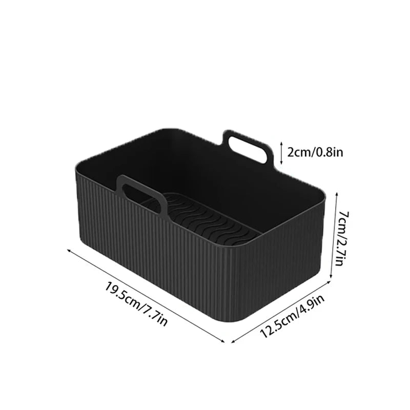 1/2PCS Reusable Air Fryer Silicone Tray Dish Dual 2 Basket Baking Pan Oven Pot Plate Liner Dual Air Fryer Accessories For Ninja FREE Shipping