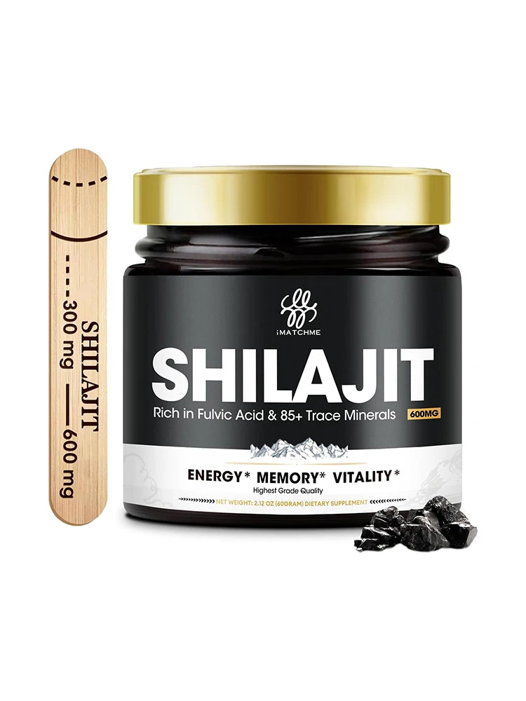 Shilajit Pure Himalayan Organic Resin - Gold Grade Shilajit Resin with Fulvic Acid & 85+ Trace Minerals Complex for Energy Free Shipping
