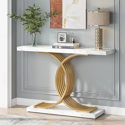 Mirrored Console Table, Modern Silver Entryway Table with Sparkling Crystal Inlays, Mirror Finish for Entrance, Living Room FREE SHIPPING