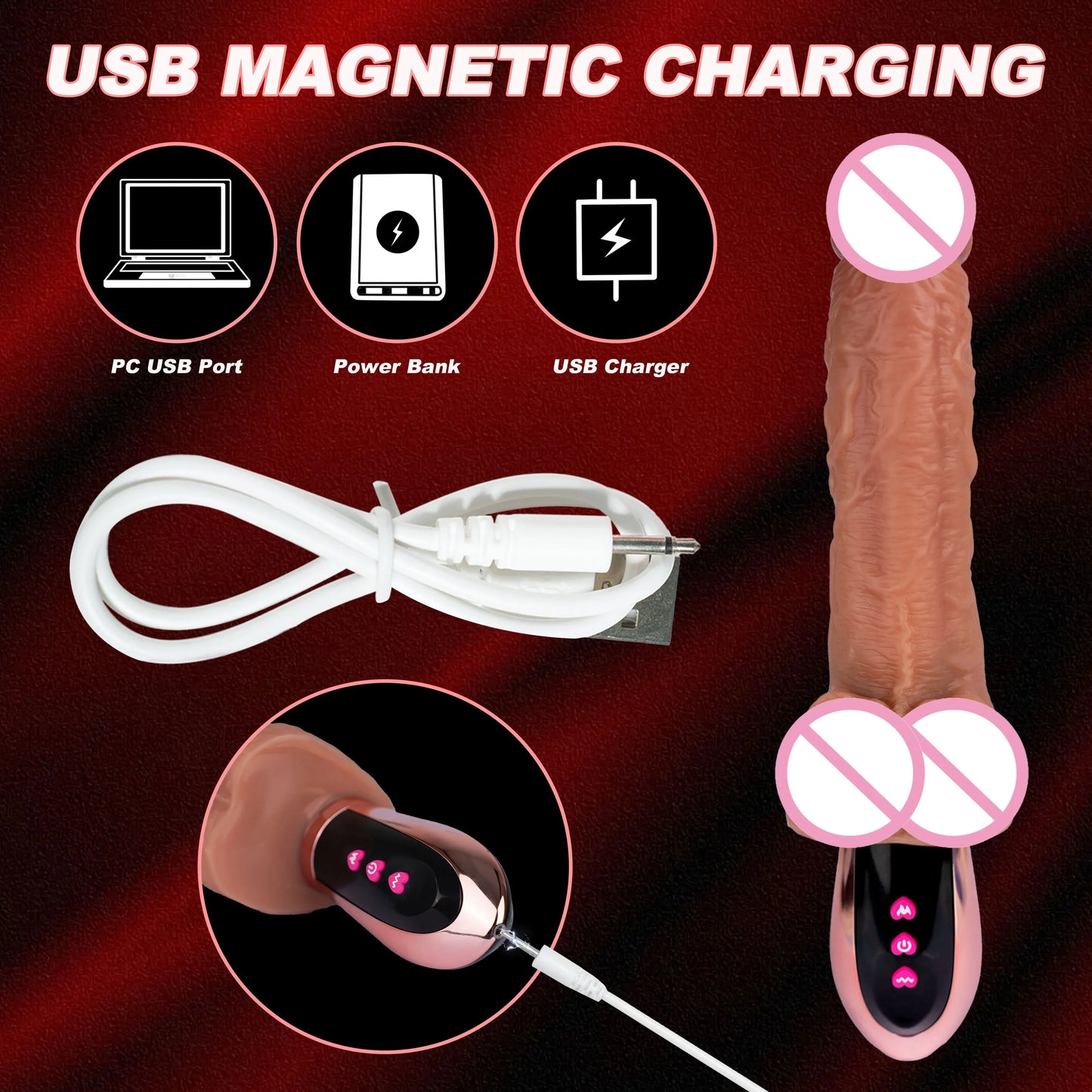 Heated Retractable Dildo Vibrator Realistic Big Penis Female Massager Vaginal Stimulator G-spot Masturbator Sex Toys for Women FREE Shipping