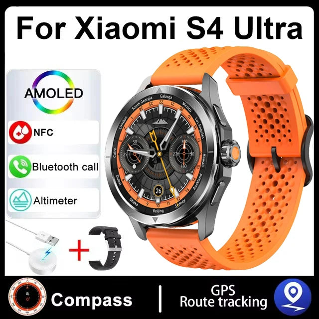 Xiaomi S4 Ultra Outdoor Sports Smart Watch Men 1.53 inch AMOLED NFC GPS Compass Heart rate Waterproof BT Call Smartwatch reloj Xiaomi FREE Shipping