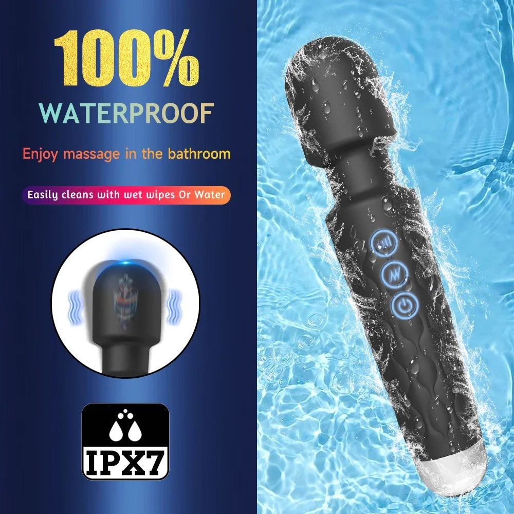 Strong AV Mini Vibrator 20 Modes Magic Stick USB Charging Female Nipple Clitoris G-Spot Masturbator Sex Toys for Women Adult 18 FREE Shipping