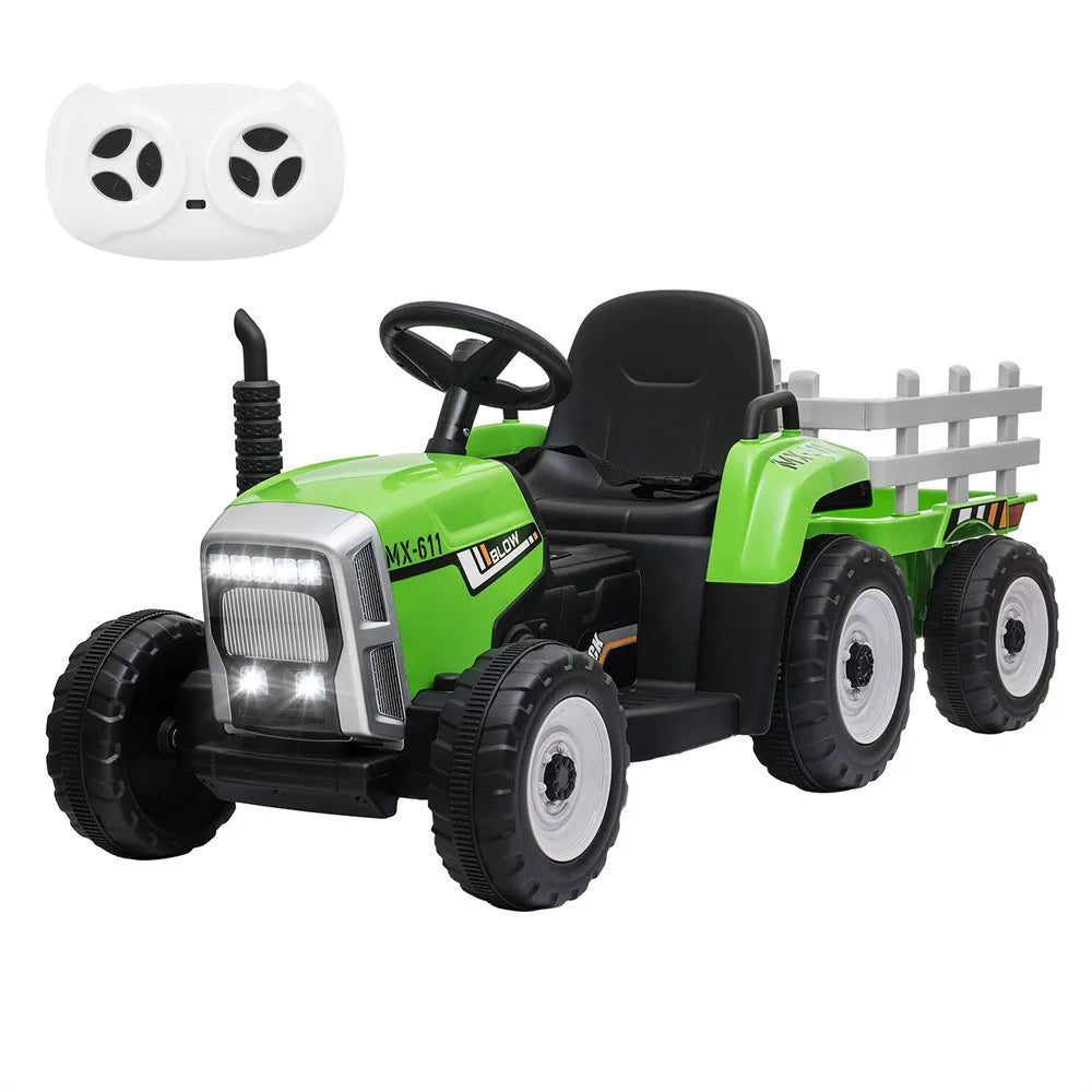 12V Kids Electric Battery-Powered Ride On Tractor Toy w/ Trailer Remote Control Suit 3-8 Age Kids Xmas Gifts Free Shipping