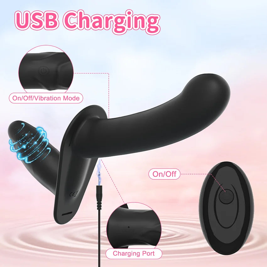 Wearable Double Vibrators Penetration G-Spot Strap On Dildo Panties for Lesbian Vagina Massager Couples Sex Toys Adult Products Free Shipping