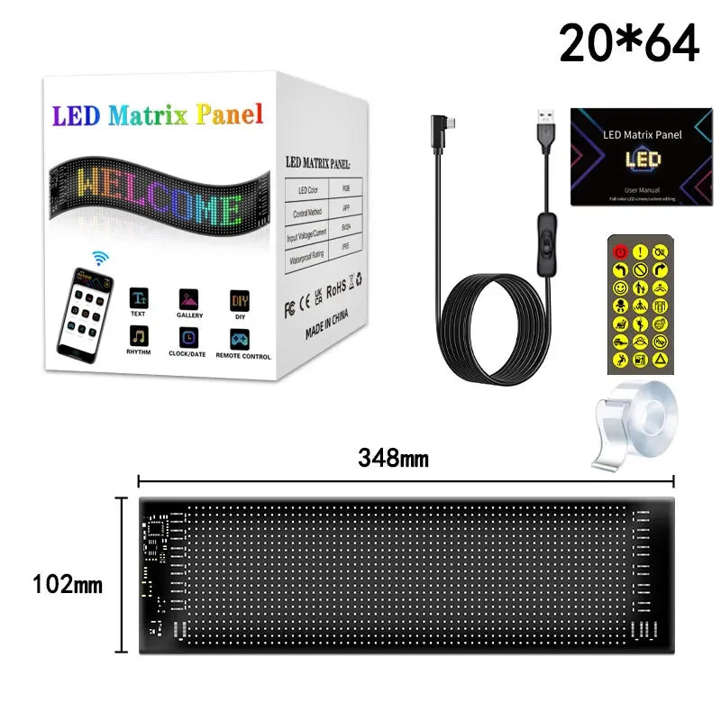 Led Eyes For Truck Led Matrix Panel RGB LED Car Panel DIY Programmable Bluetooth App Control Scrolling Light FREE Shipping