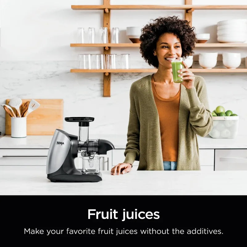 Ninja Cold Press Juicer Pro Powerful Slow Juicer, Total Pulp Control, Cloud Silver, JC100, 150 watts FREE Shipping