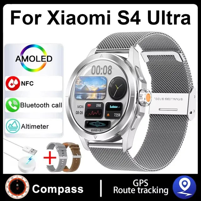 Xiaomi S4 Ultra Outdoor Sports Smart Watch Men 1.53 inch AMOLED NFC GPS Compass Heart rate Waterproof BT Call Smartwatch reloj Xiaomi FREE Shipping