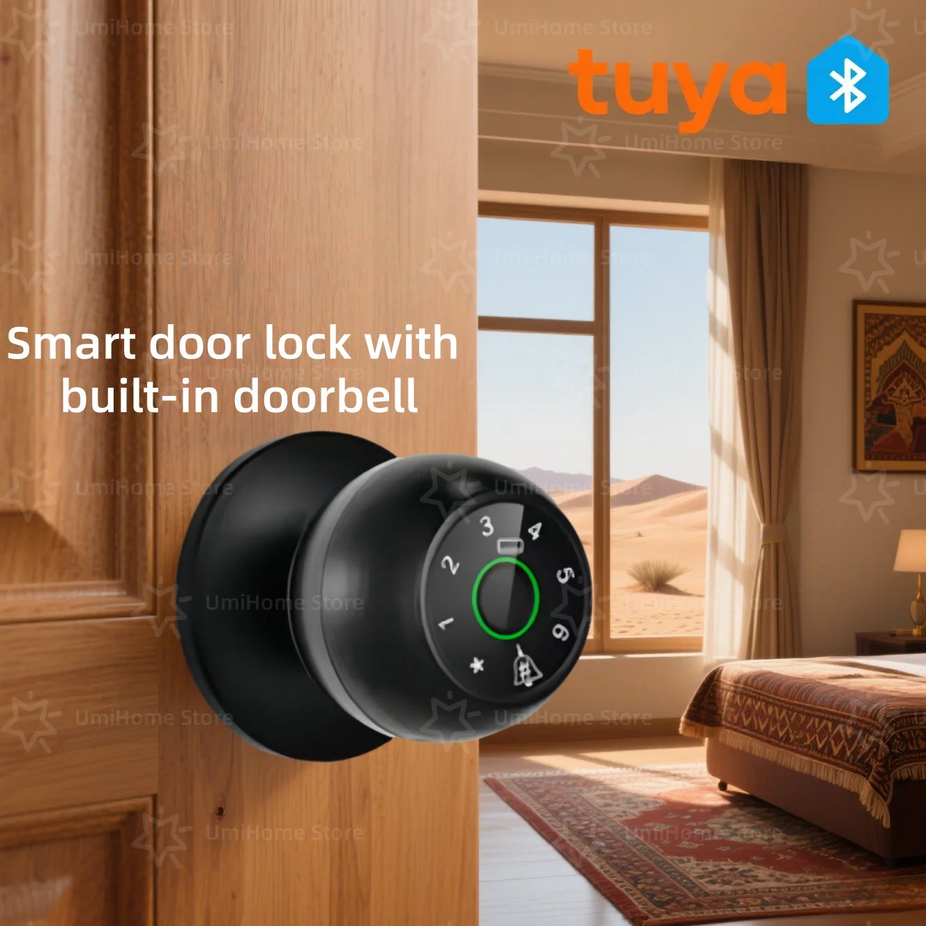 Tuya Smart Door lock Remote Control Smart Fingerprint Password IC Card Ball Lock Dead Bolt For Indoor Home Wooden Metal Door FREE Shipping