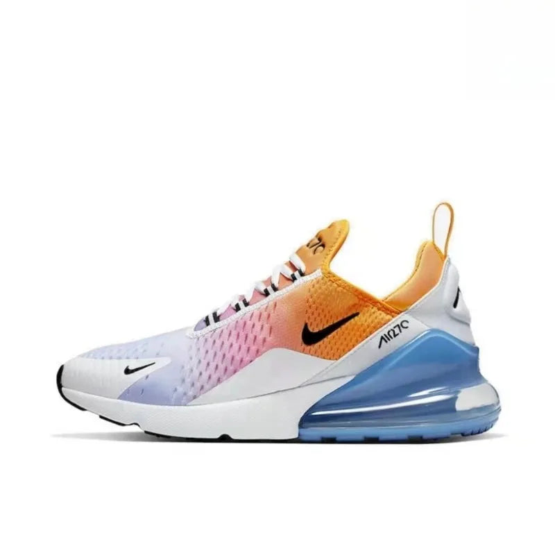 Nike Air Max 270 White Blue Fashion Casual Mesh Breathable Air Cushion Men Women Running Shoes Unisex Outdoor Sports Sneakers FREE Shipping
