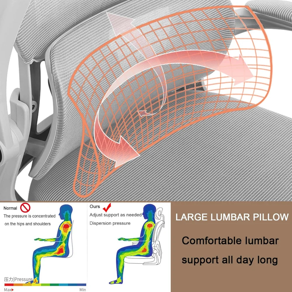 Computer Chair, Office Chair, High Back Ergonomic Office Chair with Lumbar Support, Adjustable Headrest, 3D Armrest FREE Shipping