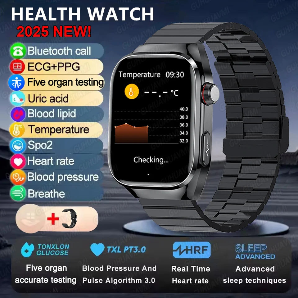 Micro Physical Examination Smart Watch For Men Uric Acid Body Fat Five Organ Health Watches Bluetooth Call SmartBracelet FREE Shipping