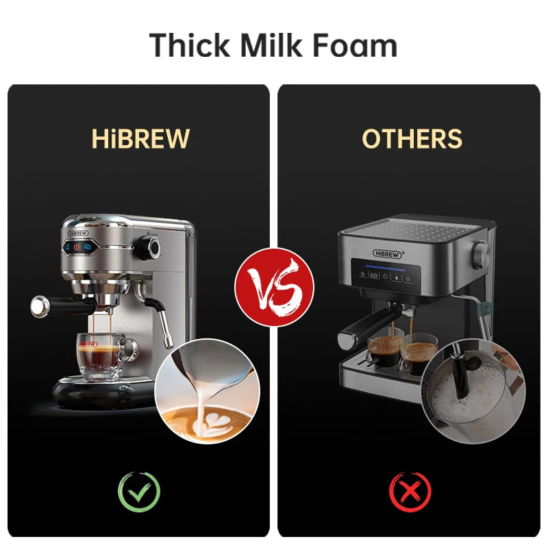 HiBREW Coffee Maker Cafetera 20 Bar Inox Semi Automatic Super Slim ESE POD & Powder Espresso Machine Hot Water H11 FREE Shipping
